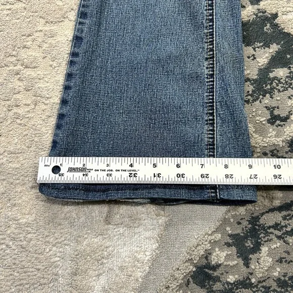 Vintage Bongo Fabulous Flared Jeans Womens 3 Blue Denim Cotton Stretch Low Rise - Picture 8 of 11